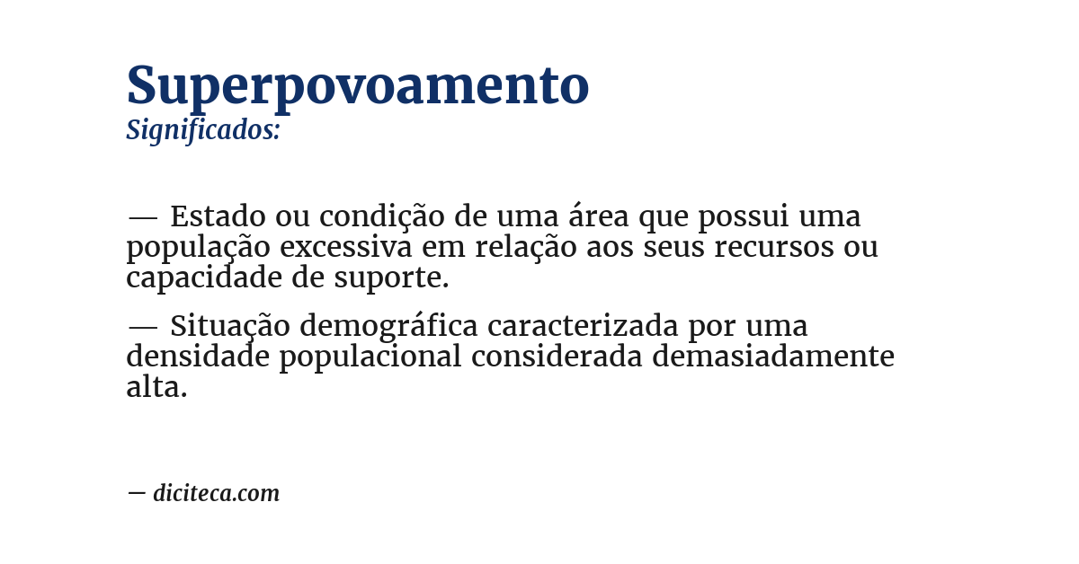 Significado de superpovoamento