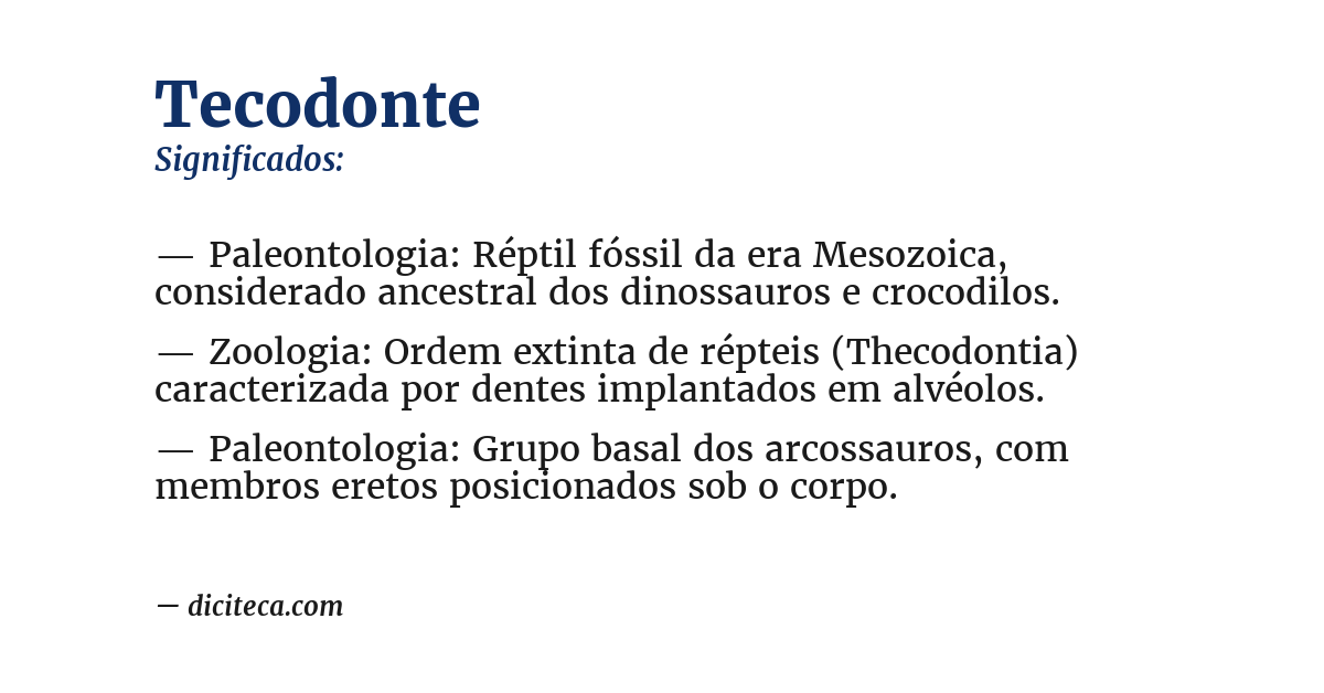 Significado de tecodonte