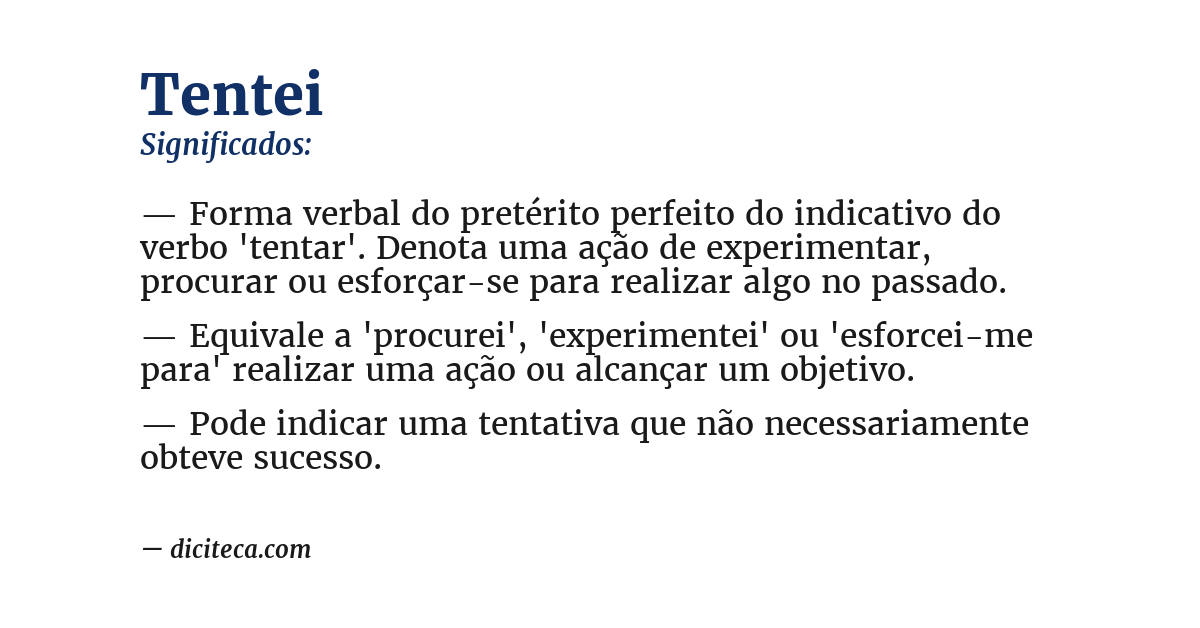 Significado de tentei