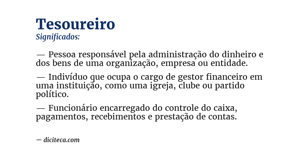 Significado de tesoureiro