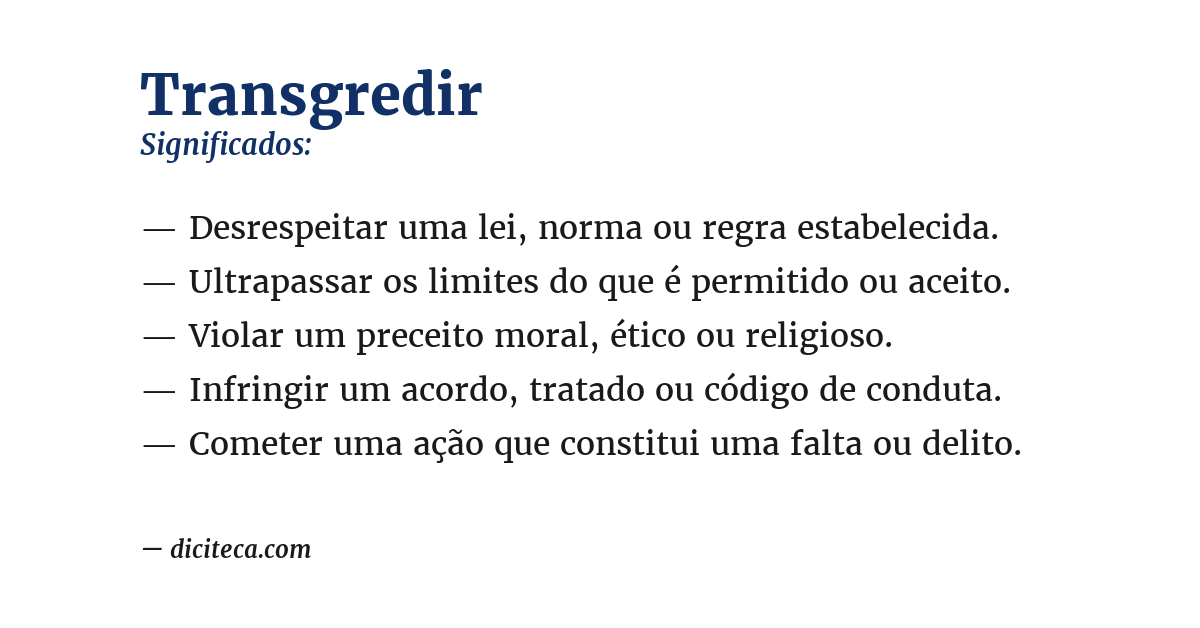 Significado de transgredir