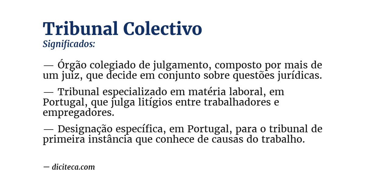 Significado de tribunal colectivo