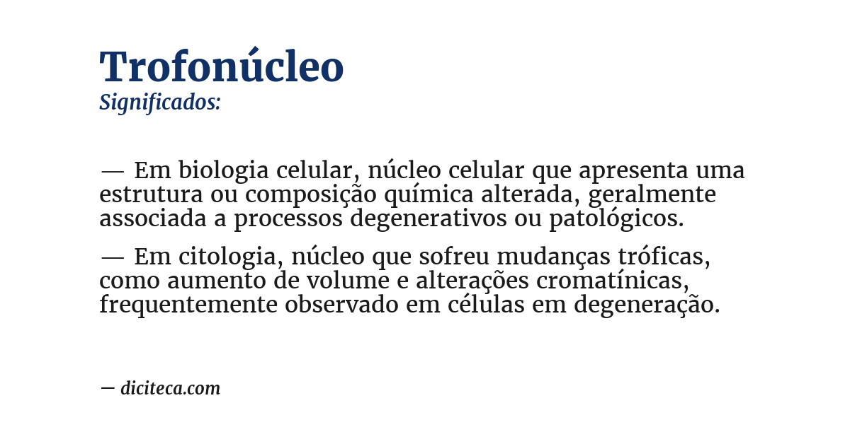 Significado de trofonúcleo