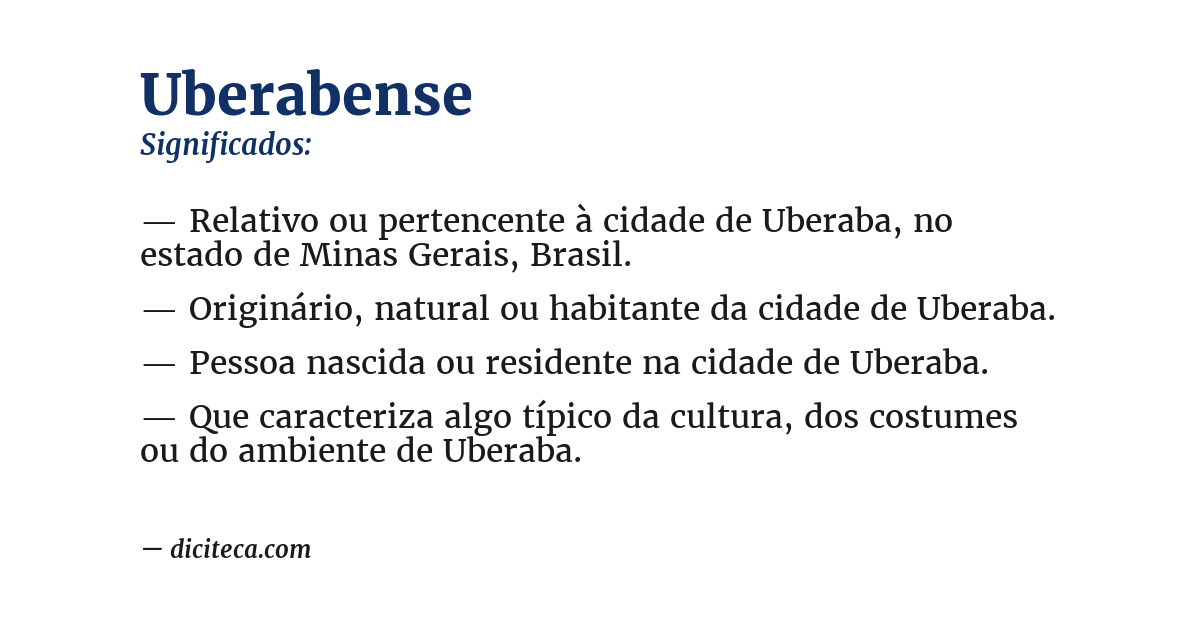 Significado de uberabense