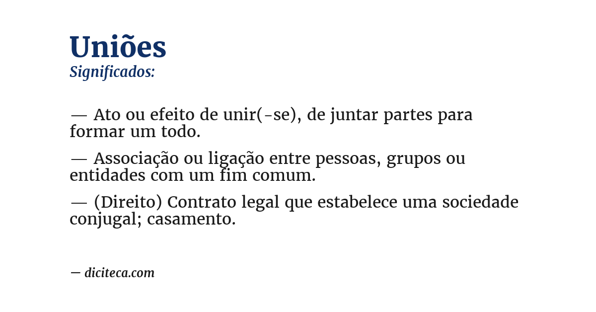 Significado de uniões