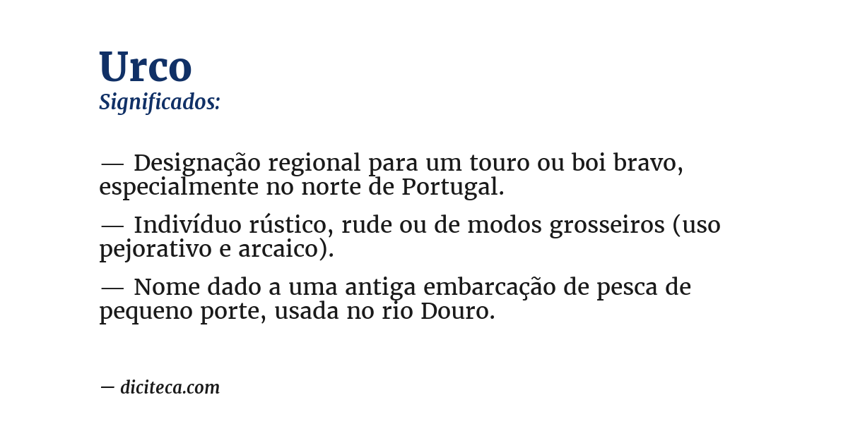 Significado de urco