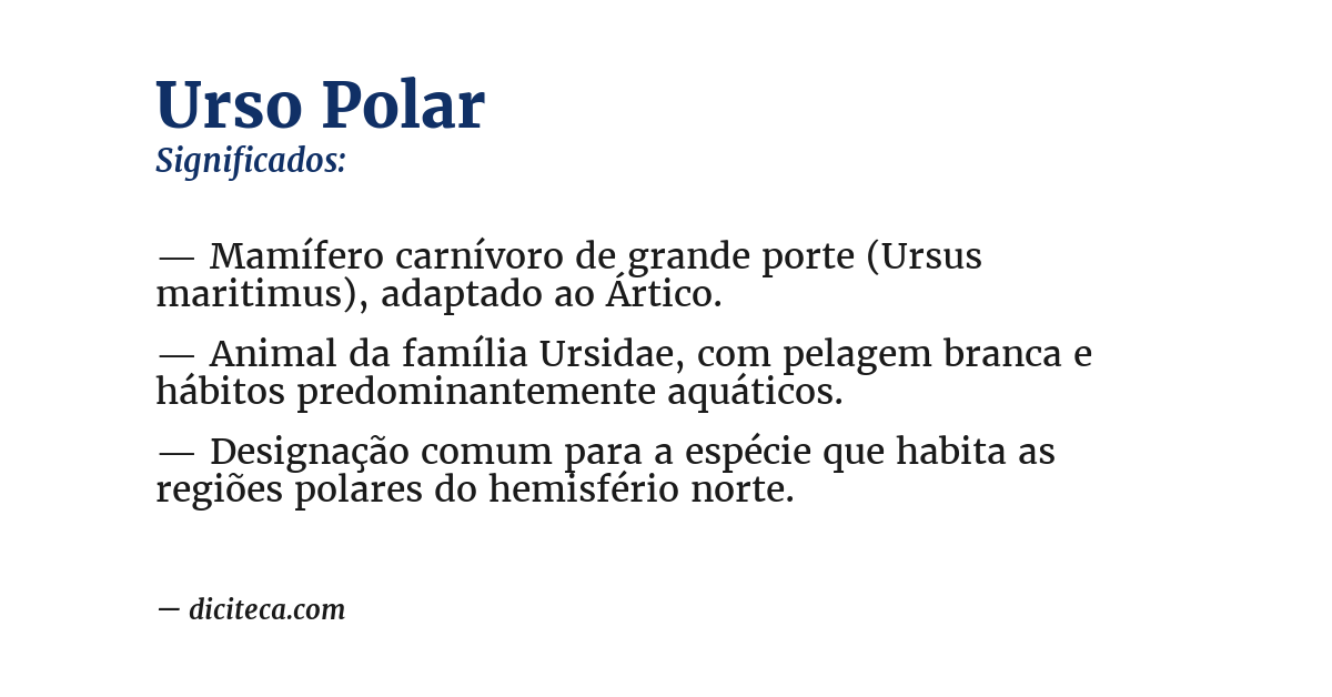 Significado de urso polar