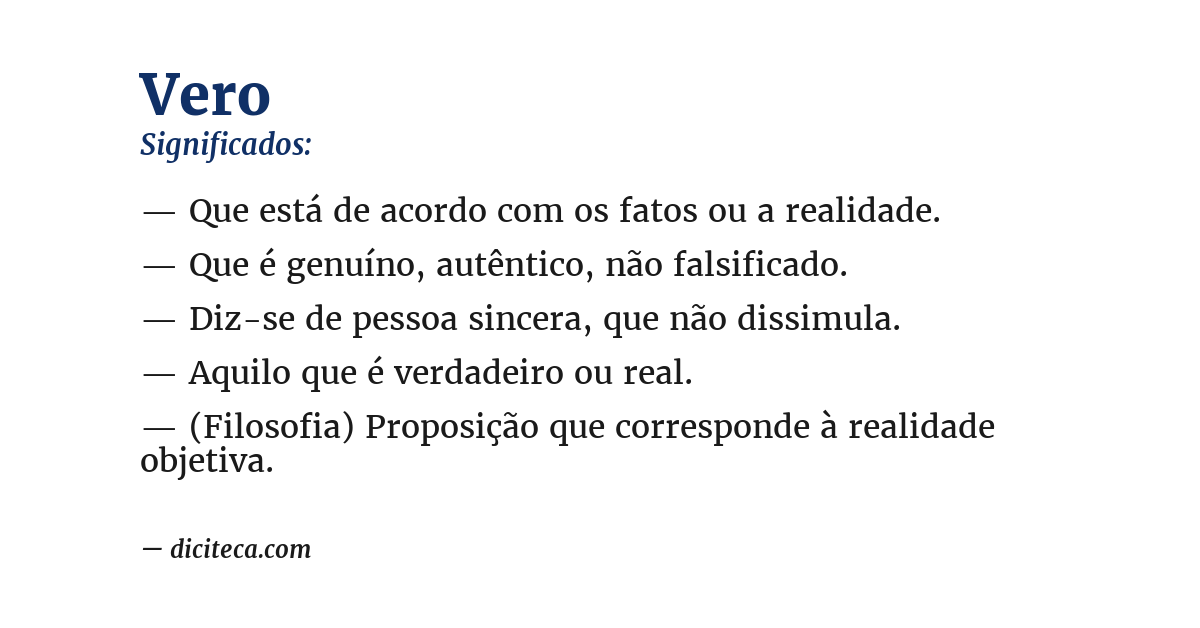 Significado de vero