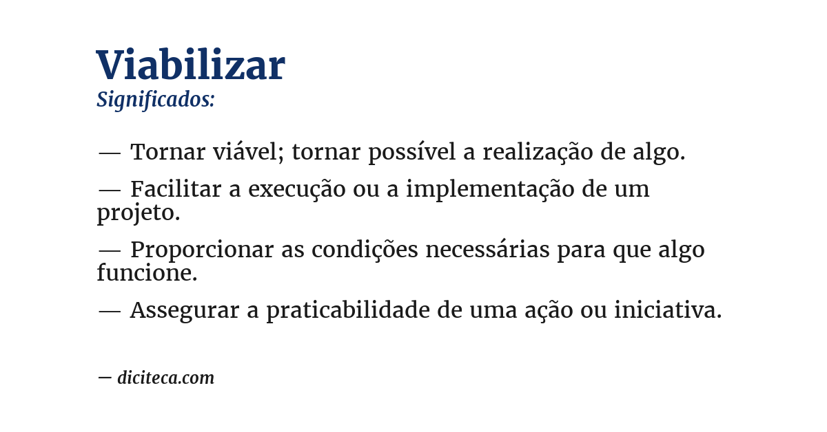 Significado de viabilizar