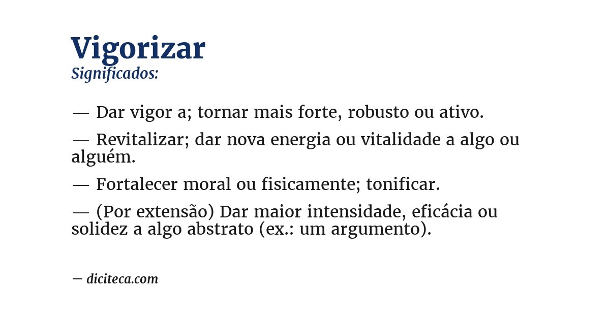 Significado de vigorizar