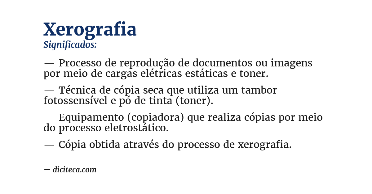 Significado de xerografia