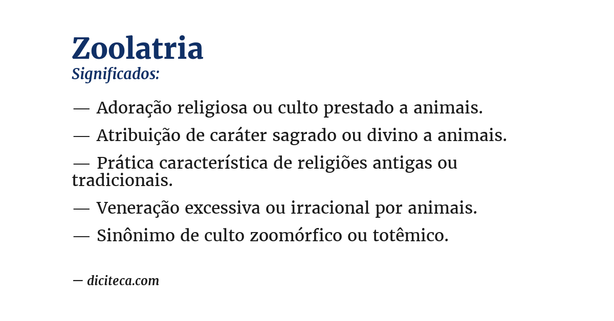 Significado de zoolatria