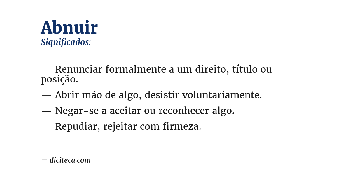 Significado de abnuir