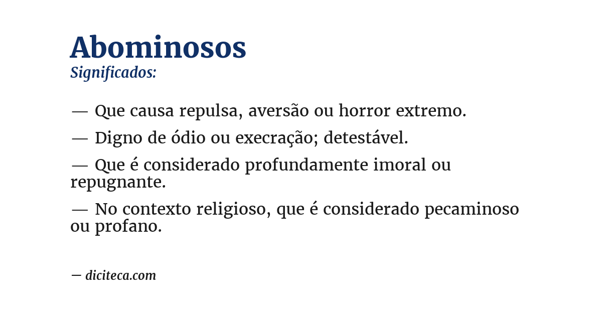 Significado de abominosos