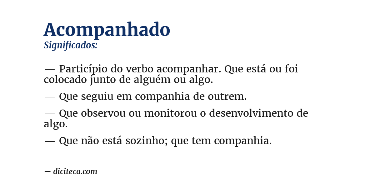 Significado de acompanhado
