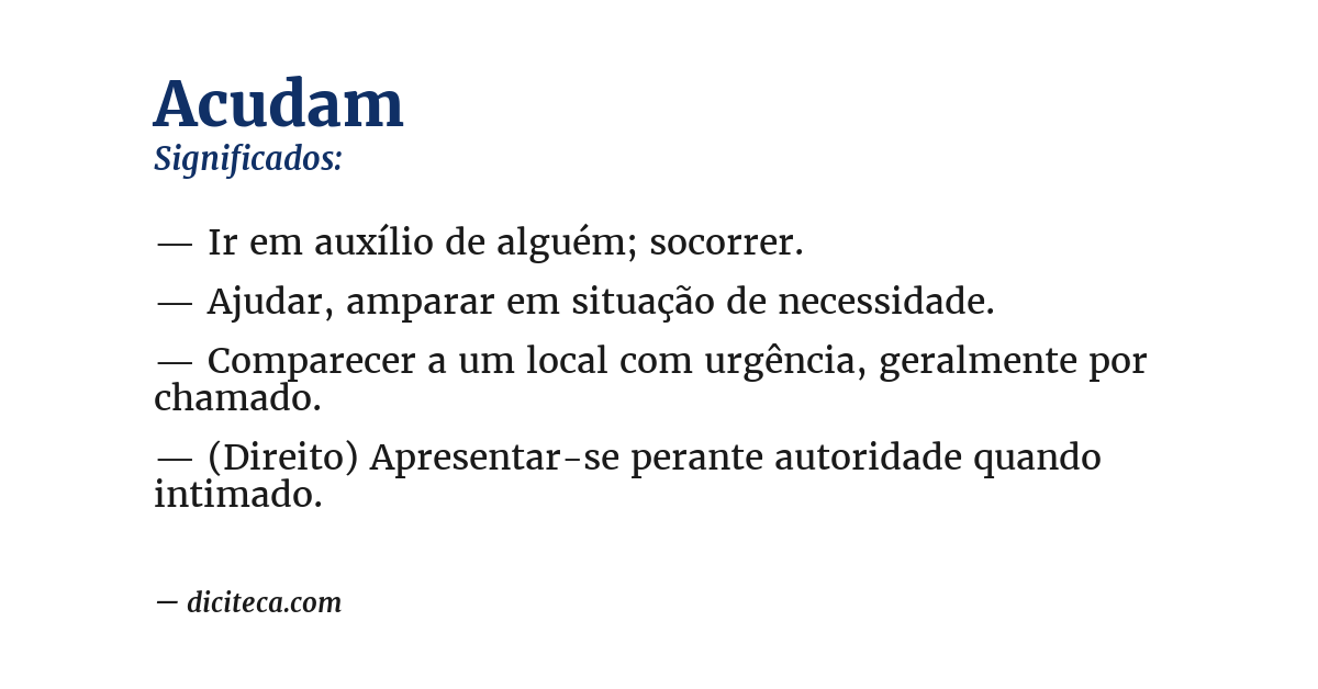 Significado de acudam