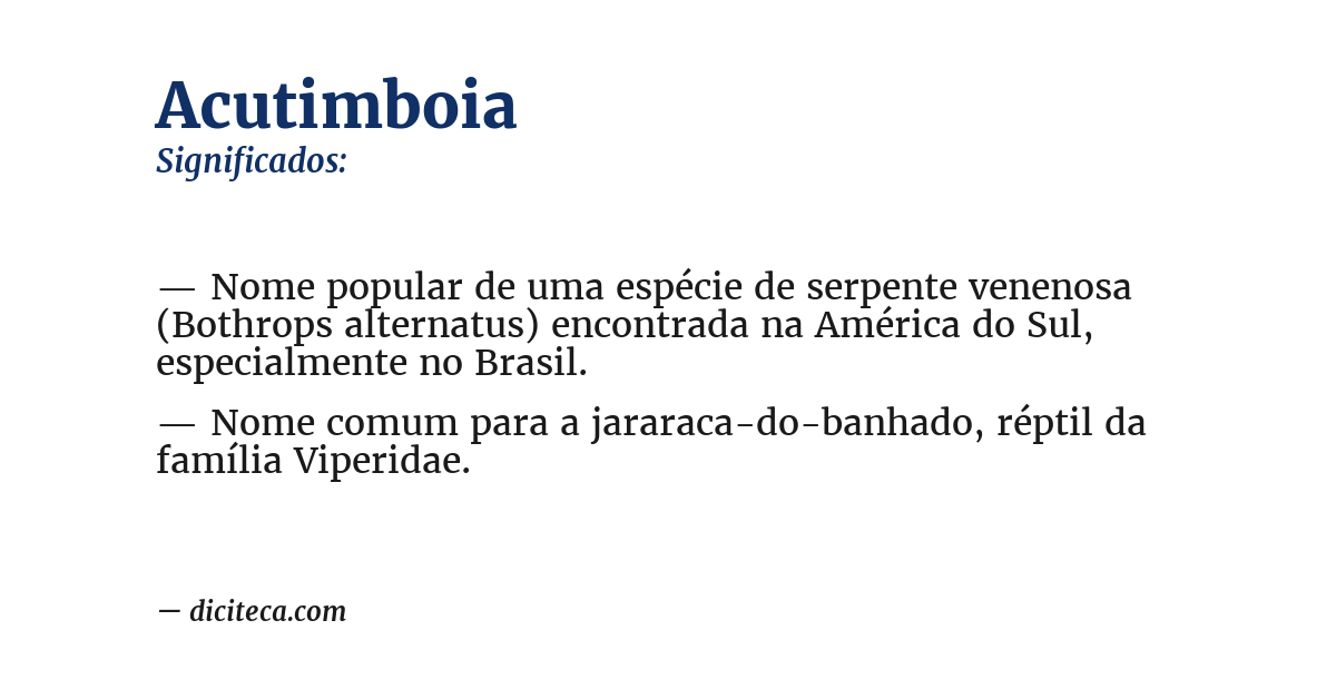 Significado de acutimboia