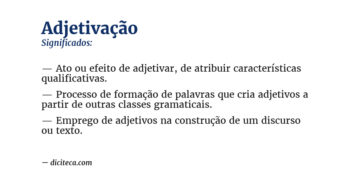 Significado de adjetivação