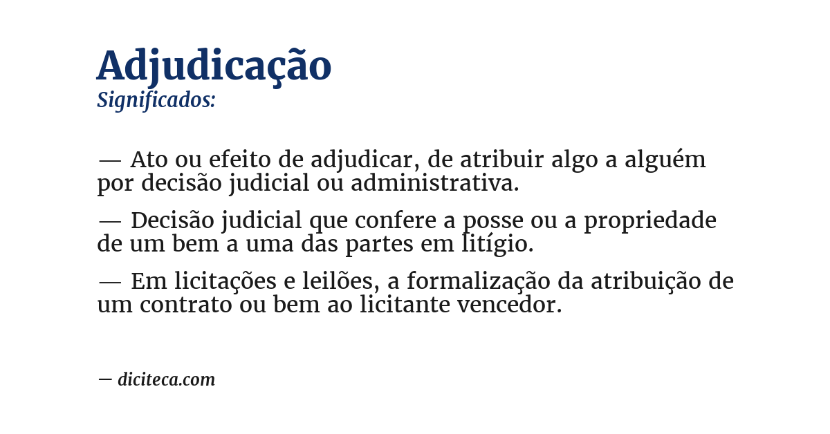 Significado de adjudicação