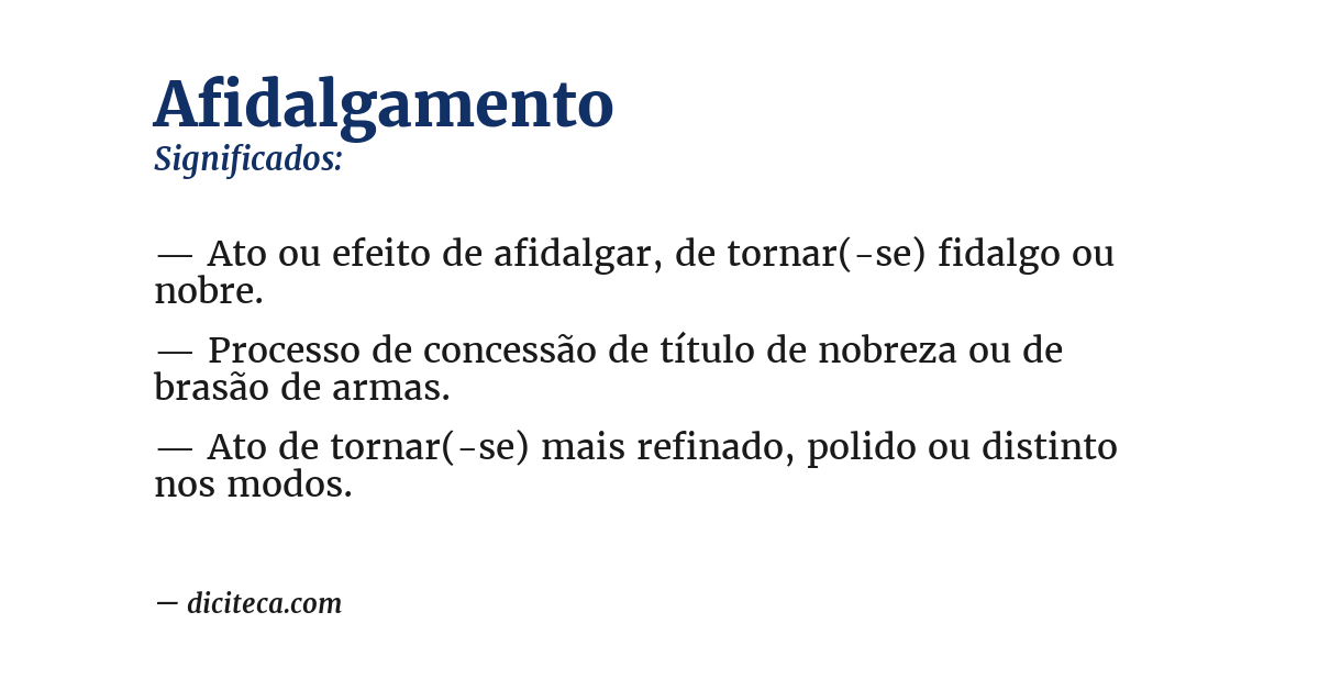 Significado de afidalgamento
