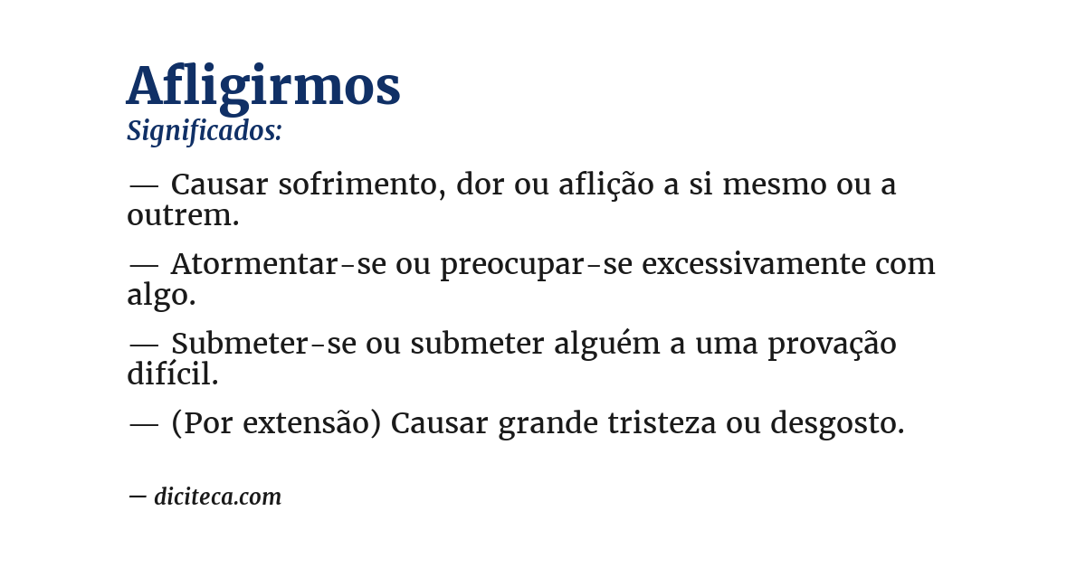 Significado de afligirmos
