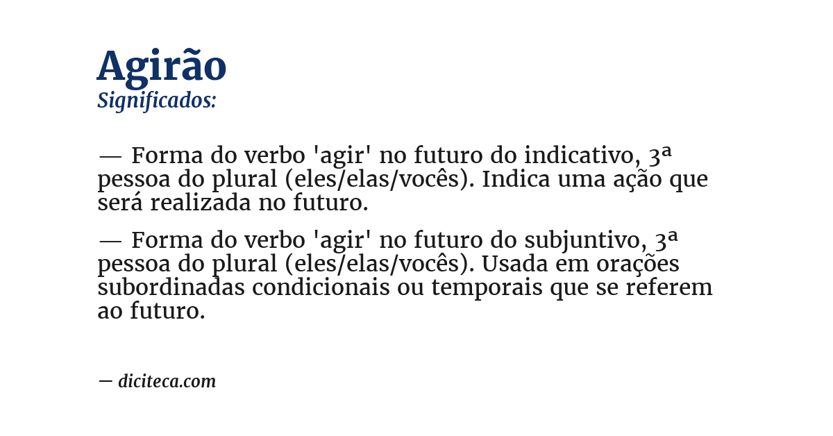 Significado de agirão