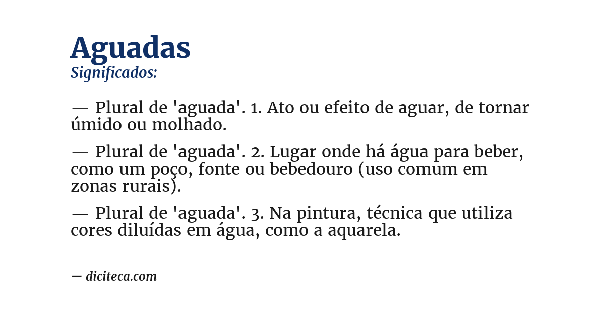 Significado de aguadas