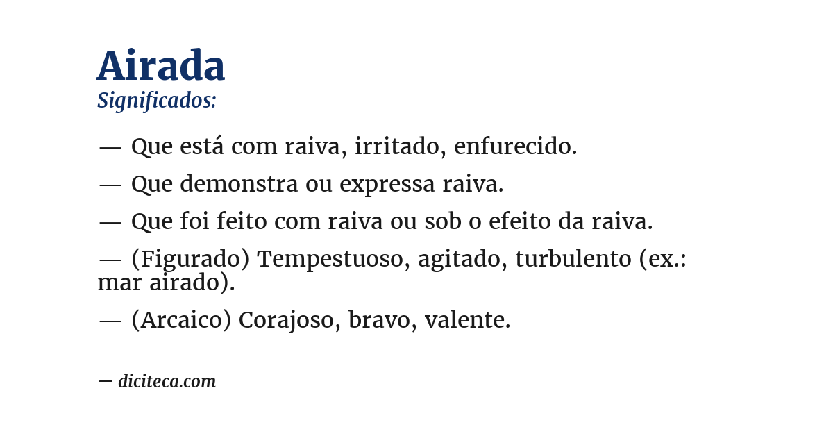 Significado de airada