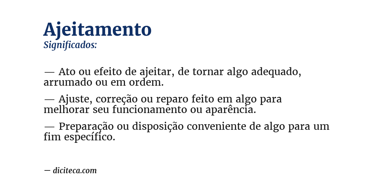 Significado de ajeitamento