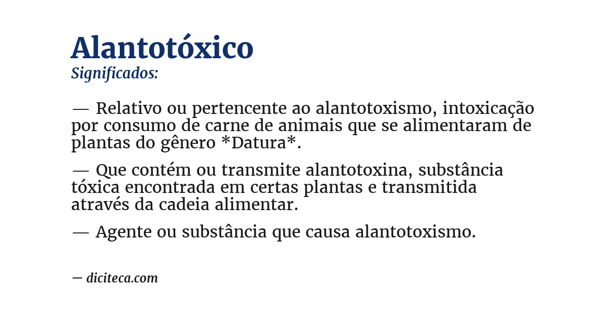 Significado de alantotóxico