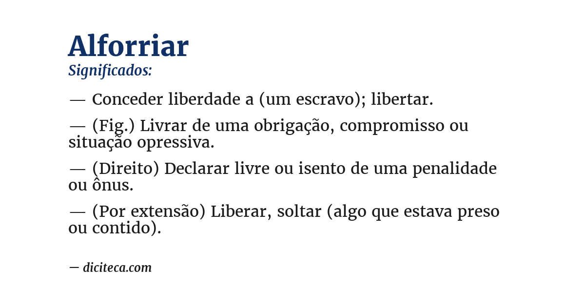 Significado de alforriar
