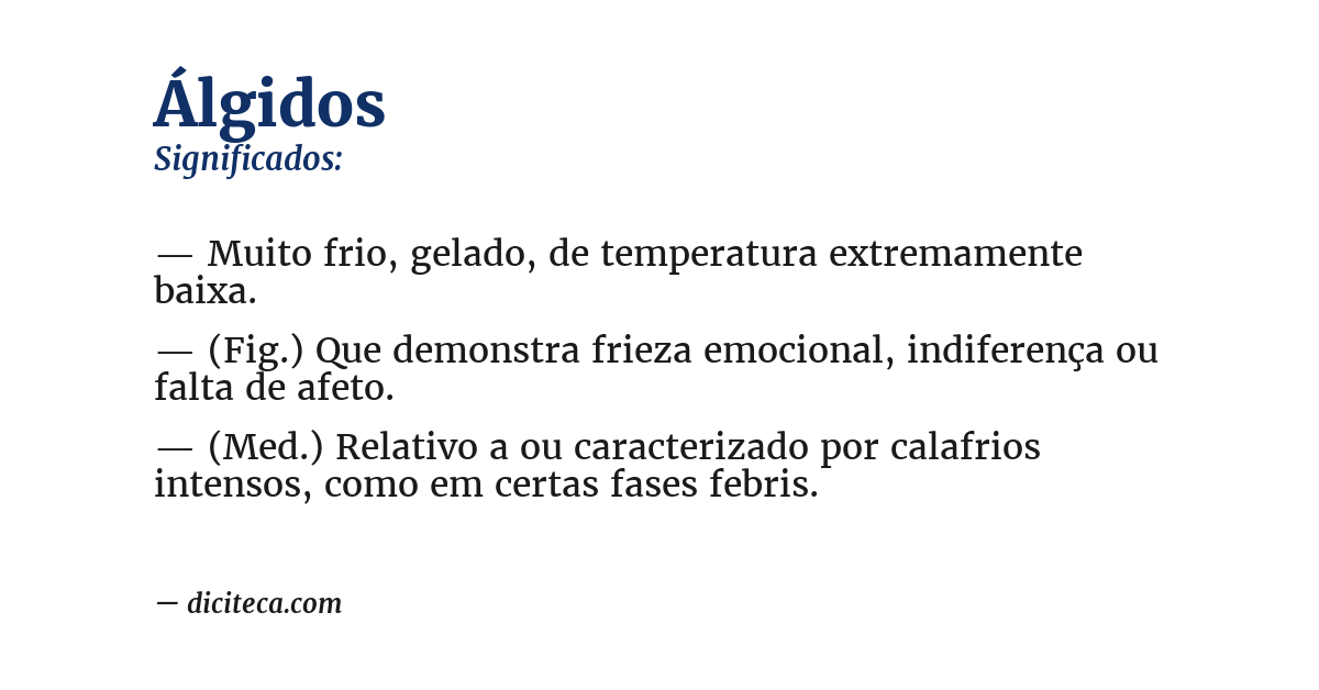Significado de álgidos
