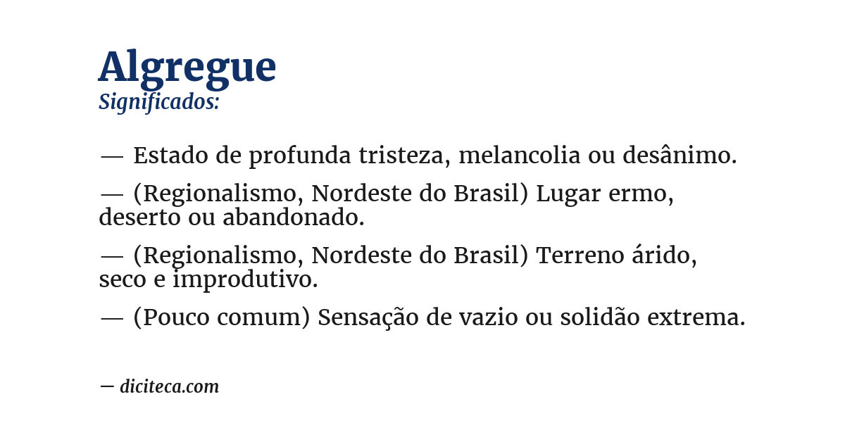Significado de algregue