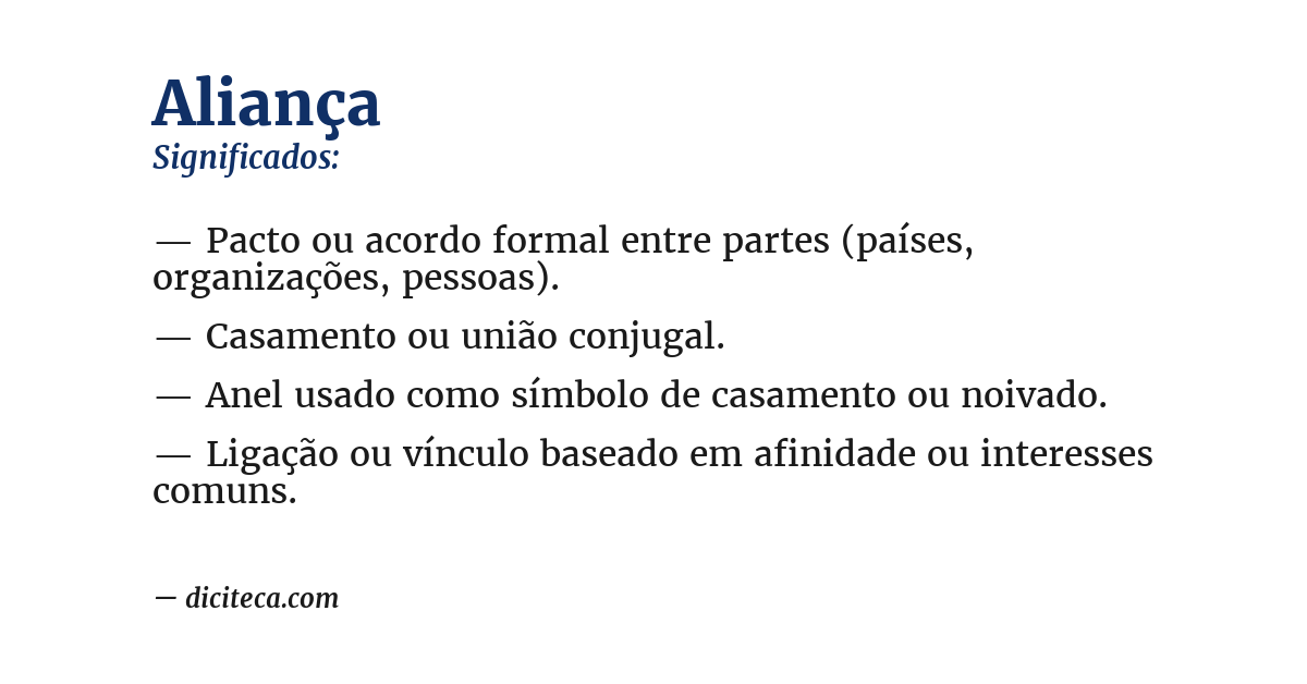 Significado de aliança
