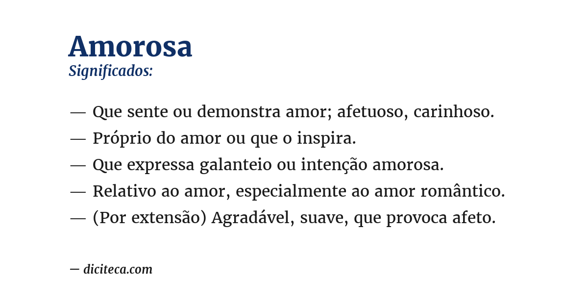 Significado de amorosa
