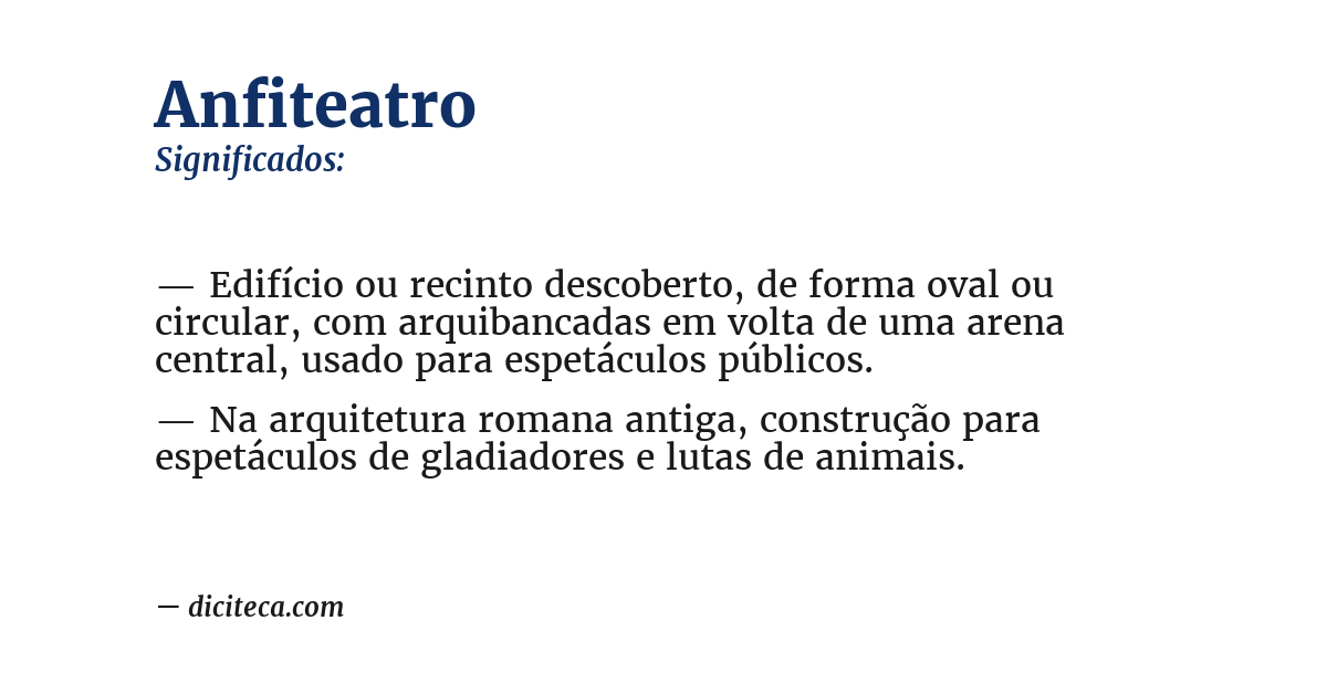 Significado de anfiteatro