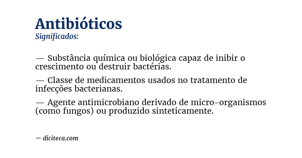 Significado de antibióticos