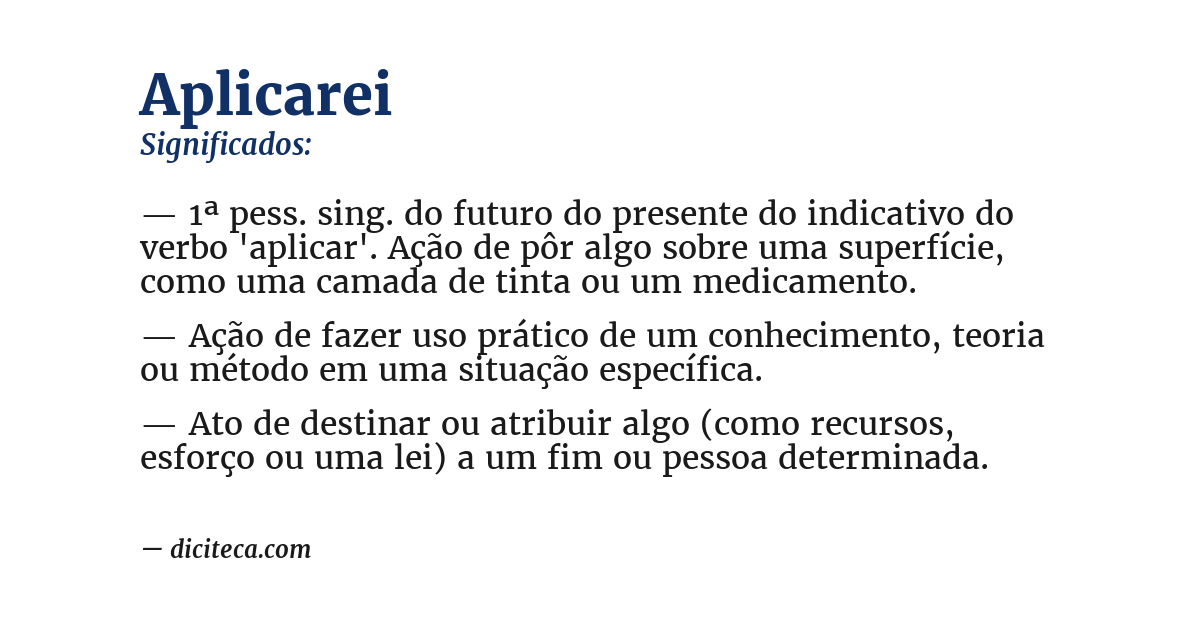 Significado de aplicarei