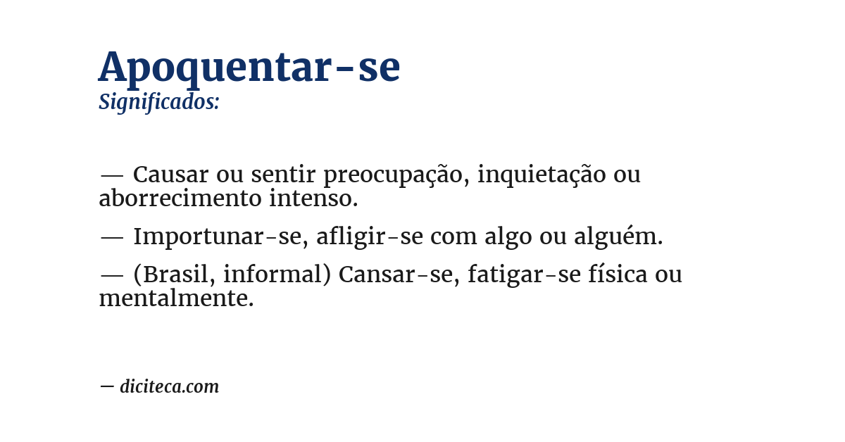 Significado de apoquentar-se