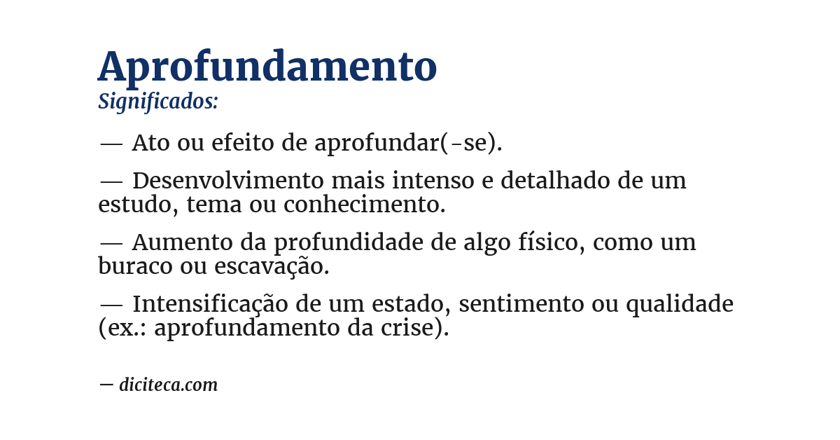 Significado de aprofundamento
