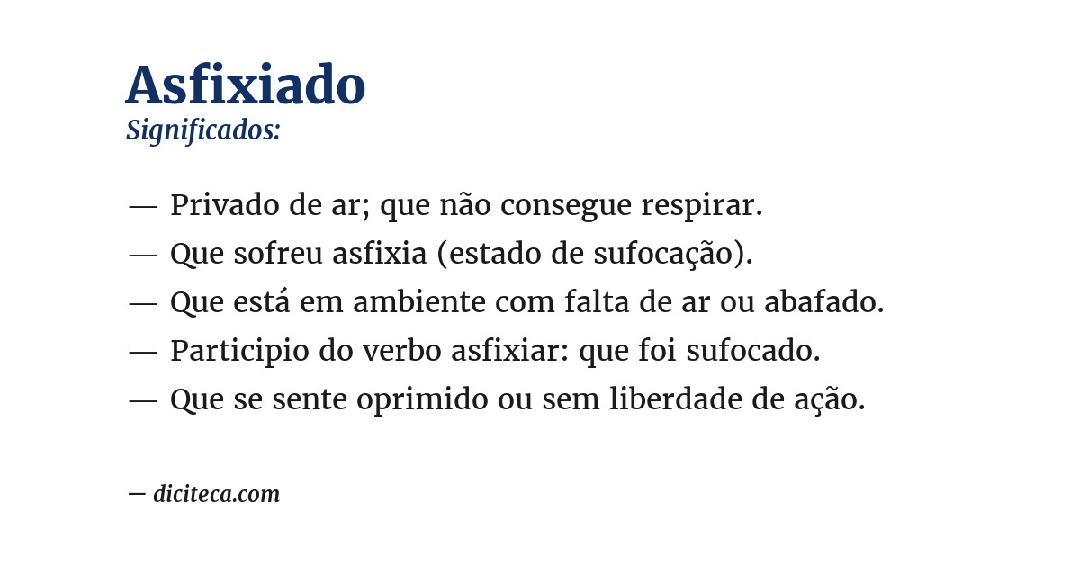 Significado de asfixiado