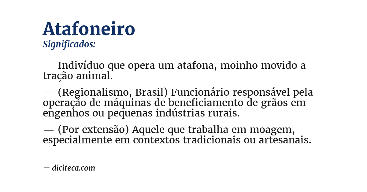 Significado de atafoneiro