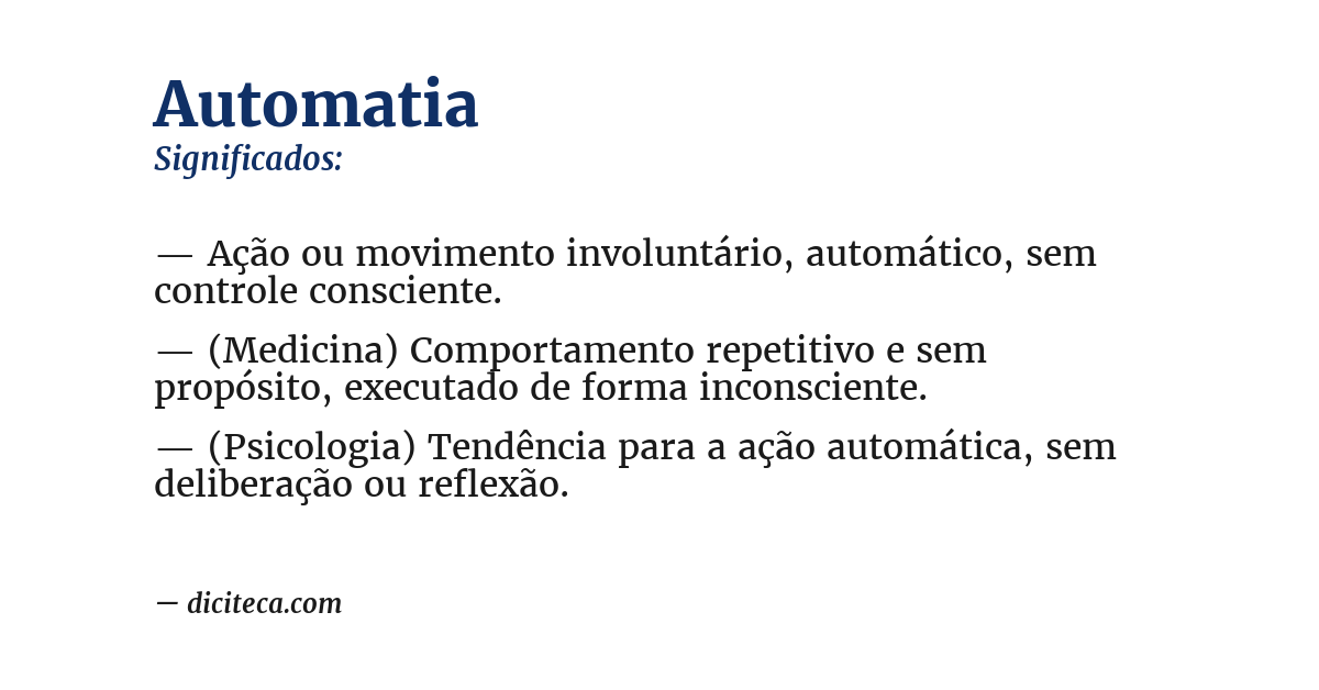 Significado de automatia