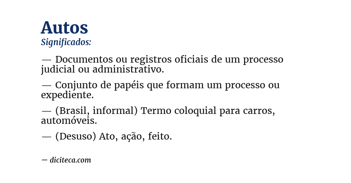 Significado de autos