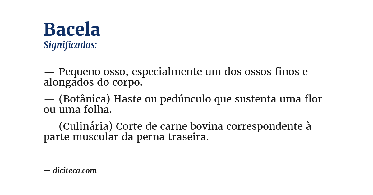 Significado de bacela