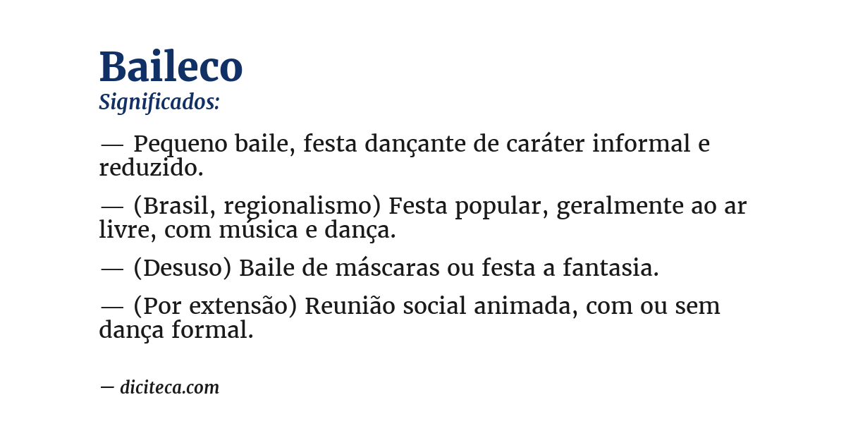 Significado de baileco