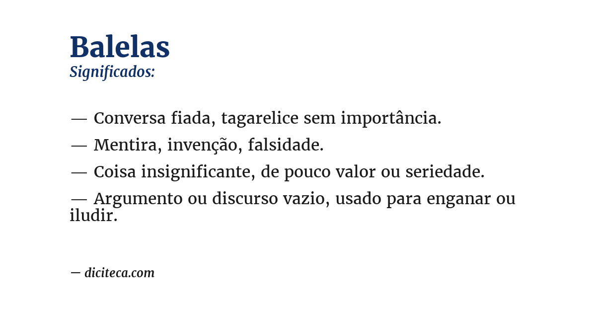 Significado de balelas