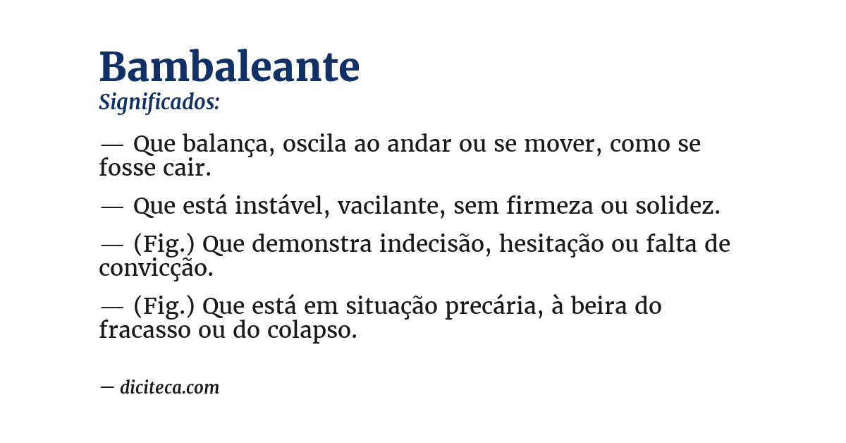Significado de bambaleante