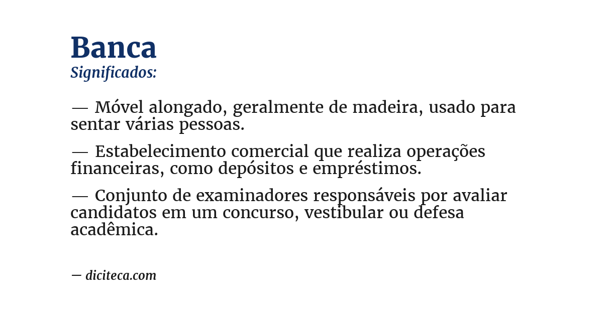 Significado de banca