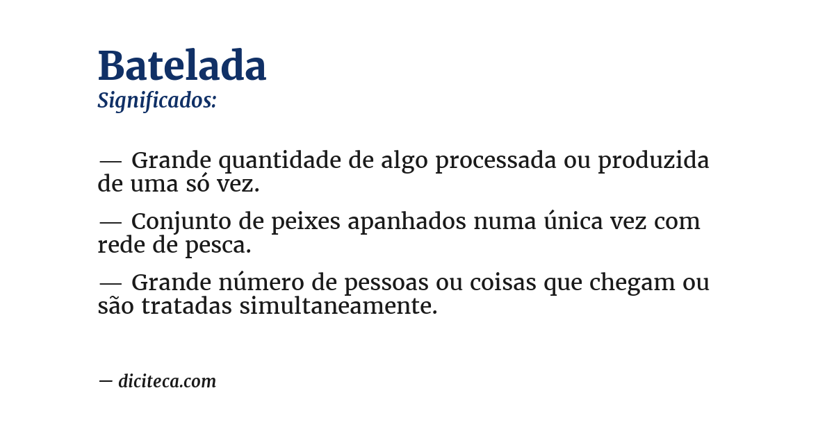Significado de batelada